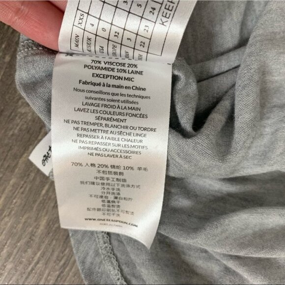 Revolve One Teaspoon Cropped Top long sleeve Casual Basic Neutral Gray Size XXS - Picture 9 of 12